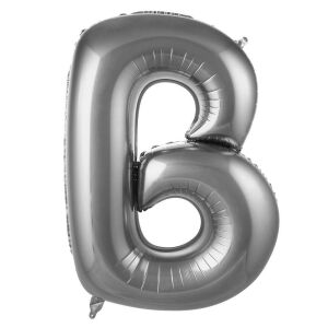 B- HARF 34 İNC GÜMÜŞ RENK BALON 76 CM