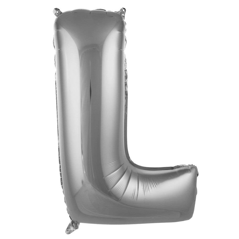 L- HARF 34 İNC GÜMÜŞ RENK BALON 76 CM