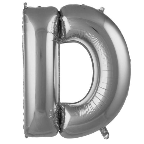 D- HARF 34 İNC GÜMÜŞ RENK BALON 76 CM