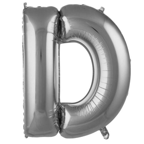 D- HARF 34 İNC GÜMÜŞ RENK BALON 76 CM