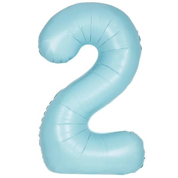 2- RAKAM 16 İNC RETRO MAVİ RENK BALON 36 CM