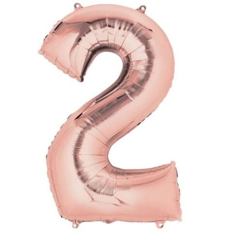 2- RAKAM 16 İNC ROSEGOLD RENK BALON 36 CM