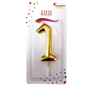 BÜYÜK BOY 1 RAKAM GOLD  MUM 13,5CM PK:24 KL:600