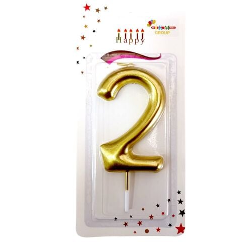 BÜYÜK BOY 2 RAKAM GOLD  MUM 13cm PK:24 KL:600