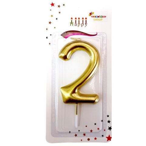 BÜYÜK BOY 2 RAKAM GOLD  MUM 13cm PK:24 KL:600