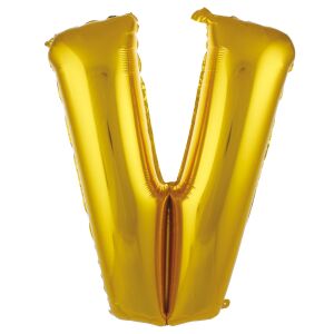 V- HARF 34 İNC GOLD RENK BALON 76 CM