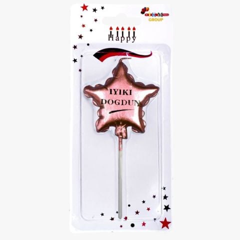İYİKİ DOĞDUN YILDIZ ROSEGOLD MUM PK:12 KL:480