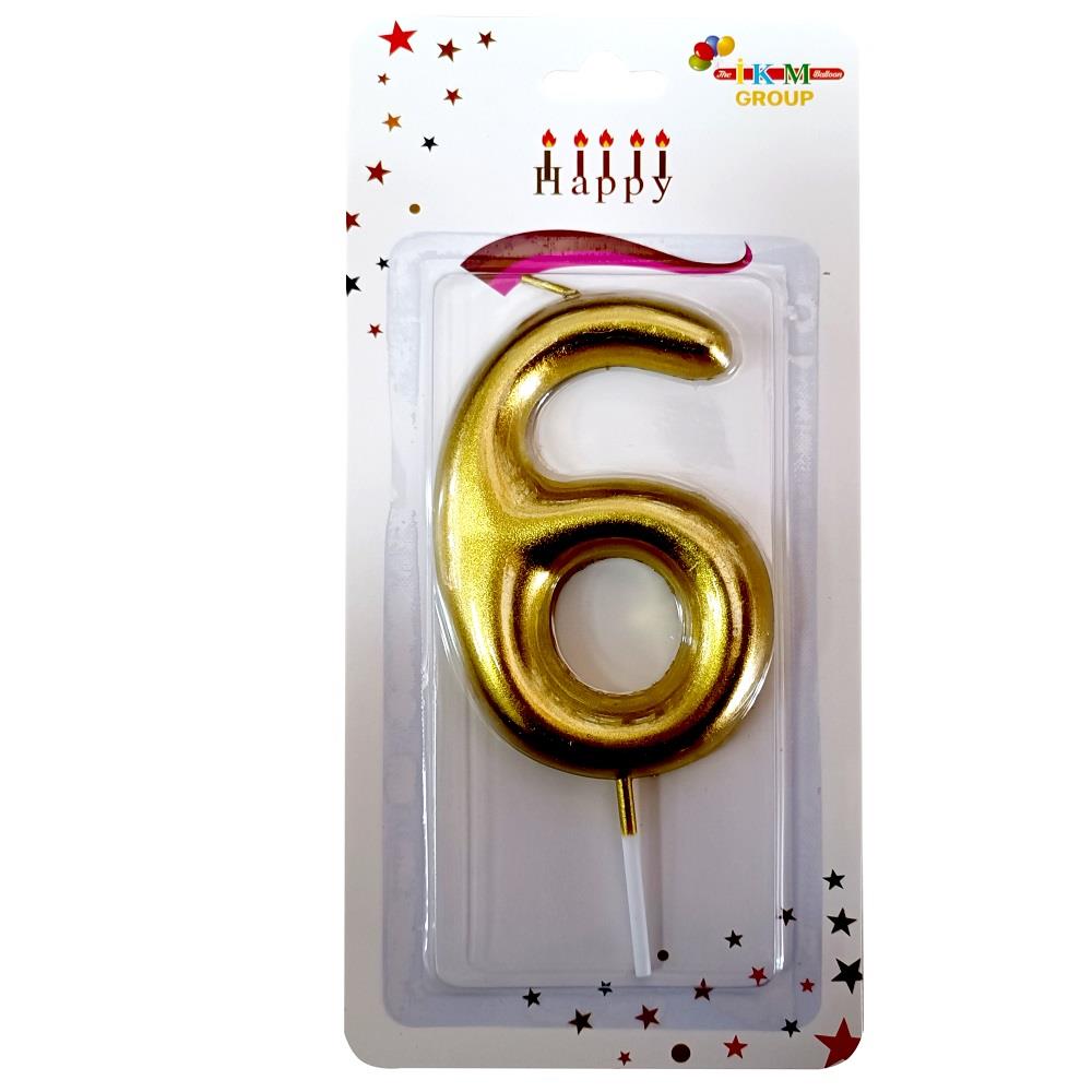 BÜYÜK BOY 6 RAKAM GOLD  MUM 13,5CM PK:24 KL:600