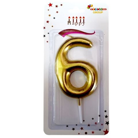 BÜYÜK BOY 6 RAKAM GOLD  MUM 13cm PK:24 KL:600