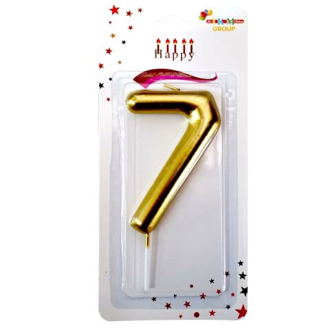 BÜYÜK BOY 7 RAKAM GOLD  MUM 13cm PK:24 KL:600