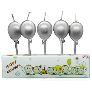 5Lİ CROM BALON GÜMÜŞ MUM PK:12