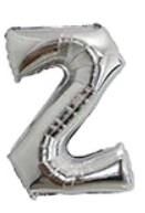 Z- HARF 32 İNC GÜMÜŞ RENK BALON 76 CM