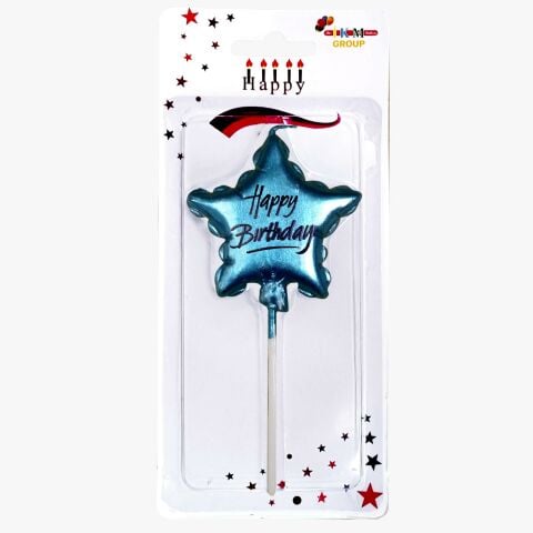HAPPY BİRTHDAY YILDIZ MAVİ MUM PK:12 KL:480