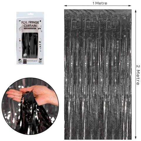 İTHAL METALİZE SİYAH ARKA PLAN PERDESİ 2*1m