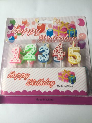 RENKLİ PUANLI RAKAM MUM 0-9