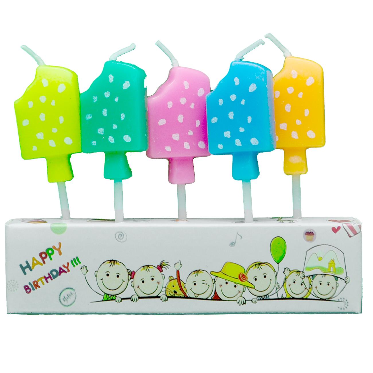 5 Lİ 1 YAŞ RENKLİ MUM PK:12