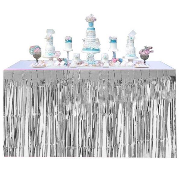 İTHAL METALİZE GÜMÜŞ MASA ETEĞİ 70*300cm