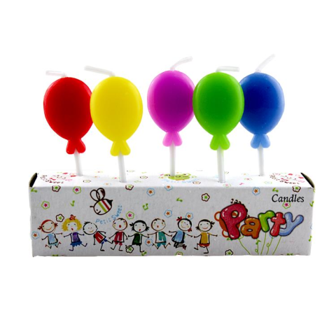 5 Lİ RENKLİ BALONLU MUM PK:12