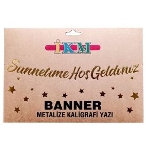 BANNER EL YAZILI SÜNNETİMİZE HOŞGELDİNİZ GOLD UZAR YAZI