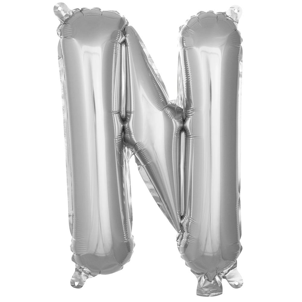 N- HARF 16 İNC GÜMÜŞ RENK BALON 36 CM