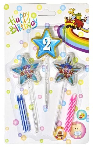 3D GÖRÜNÜMLÜ MUM 2 YAŞ YILDIZ MODELİ MAVİ 12.5CM PK:12