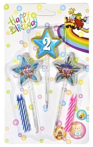 3D GÖRÜNÜMLÜ MUM 2 YAŞ YILDIZ MODELİ MAVİ 12.5CM PK:12