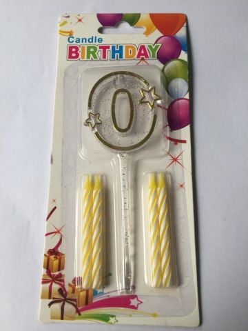 MİKA ŞEFFAF 0 RAKAM GOLD MUM 12CM PK:12 KL:600