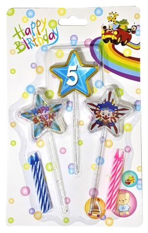 3D GÖRÜNÜMLÜ MUM 5 YAŞ YILDIZ MODELİ MAVİ 12.5CM PK:12