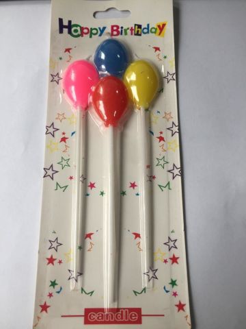 4 LÜ ÇUBUKLU BALON RENGARENK MUM 13.5CM