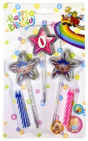 3D GÖRÜNÜMLÜ MUM 0 YAŞ YILDIZ MODELİ PEMBE 12.5CM PK:12