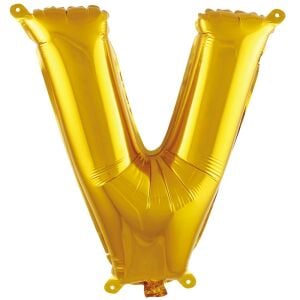 V- HARF 16 İNC GOLD RENK BALON 36 CM