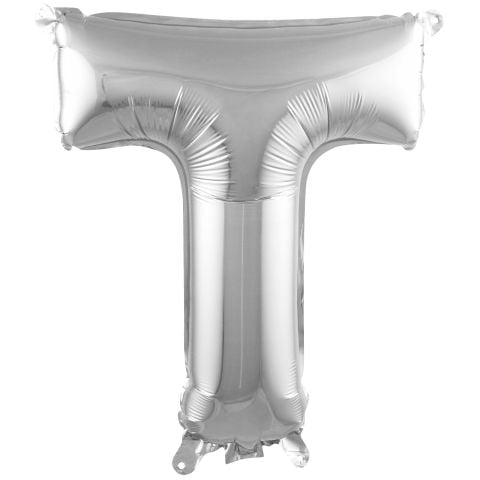T- HARF 16 İNC GÜMÜŞ RENK BALON 36 CM