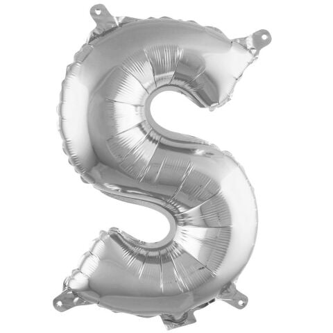 S- HARF 16 İNC GÜMÜŞ RENK BALON 36 CM