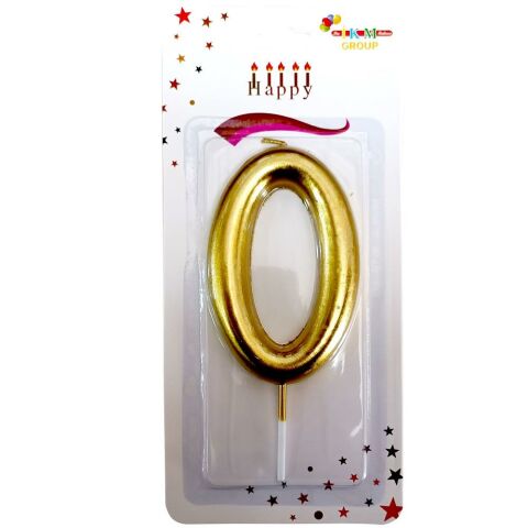 BÜYÜK BOY 0 RAKAM GOLD  MUM 13cm PK:24 KL:600
