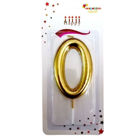 BÜYÜK BOY 0 RAKAM GOLD  MUM 13cm PK:24 KL:600