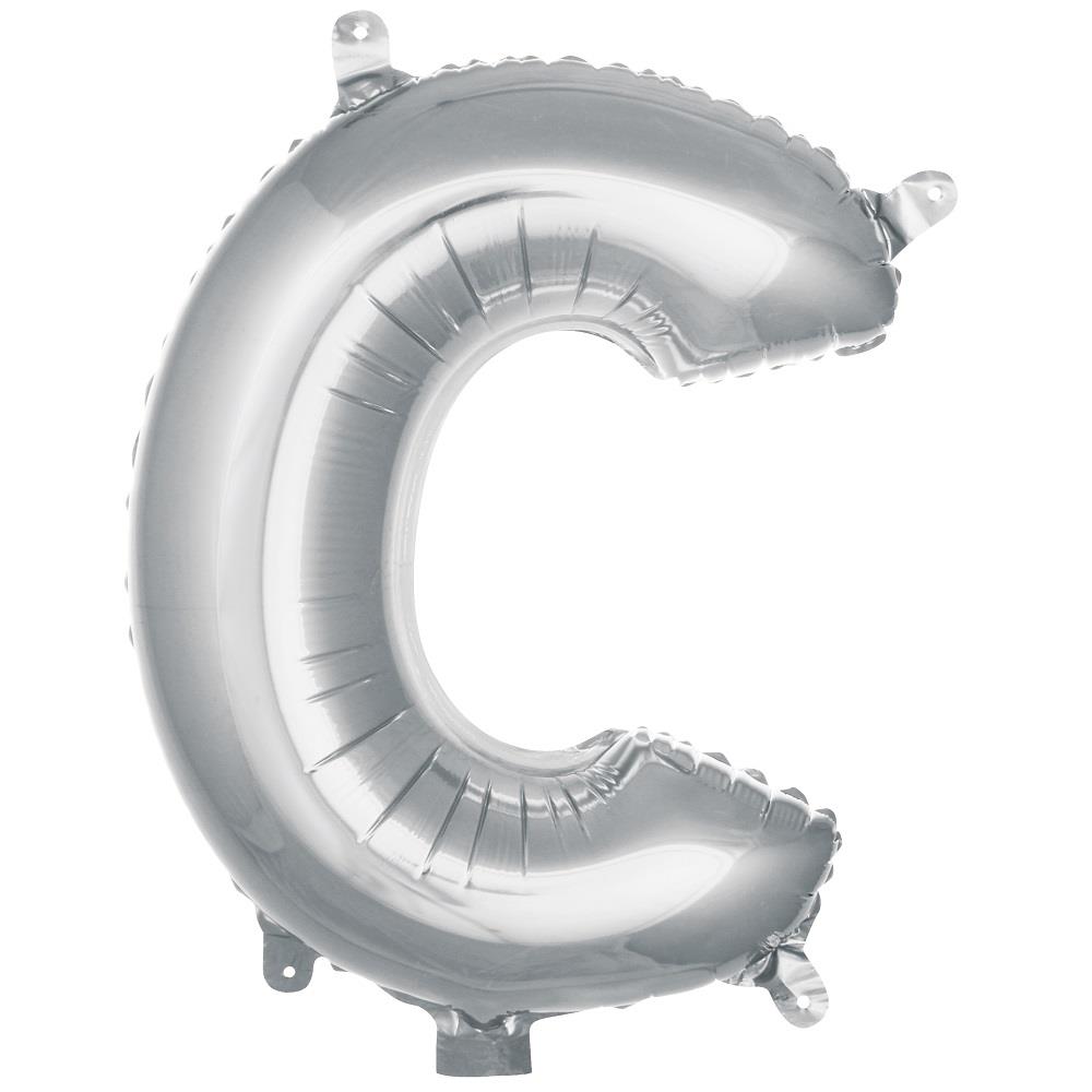 C- HARF 16 İNC GÜMÜŞ RENK BALON 36 CM