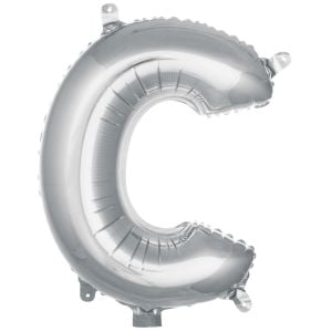 C- HARF 16 İNC GÜMÜŞ RENK BALON 36 CM