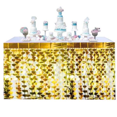 METALİZE KALP GOLD MASA ETEĞİ 70*300cm