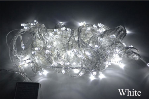 10 MT 220V FİŞLİ 8 FONKSİYONLU SİLİKON BEYAZ 100 AMPUL LED
