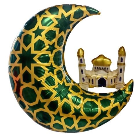 AY KUBBE RAMAZAN YEŞİL FOLYO BALON 65,5*63