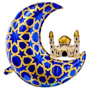 AY KUBBE RAMAZAN MAVİ FOLYO BALON 65,5*63