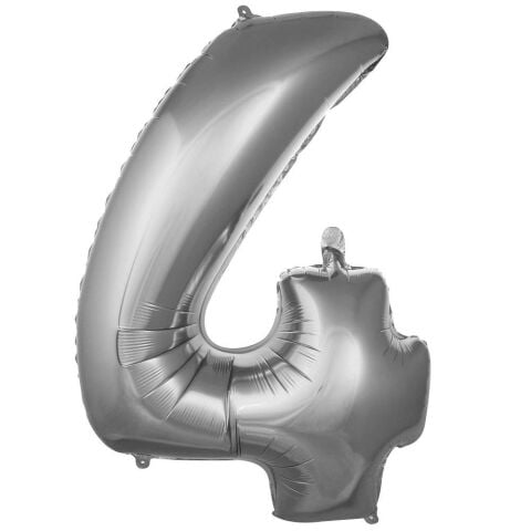 4- RAKAM 16 İNC GÜMÜŞ RENK BALON 36 CM