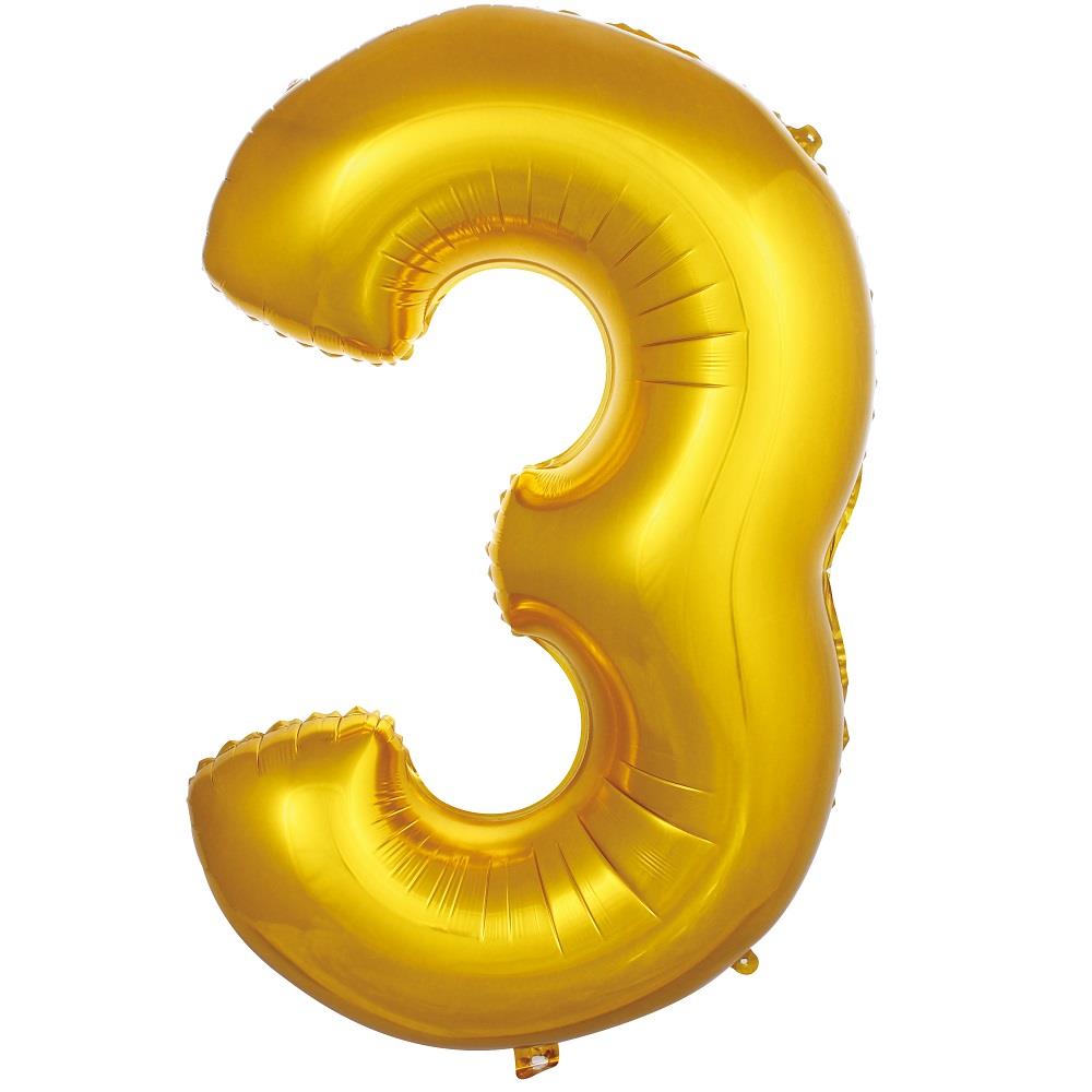 3- RAKAM 16 İNC GOLD RENK BALON 36 CM