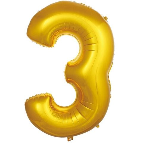 3- RAKAM 16 İNC GOLD RENK BALON 36 CM