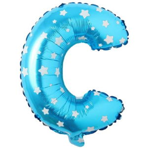 C- HARF 16 İNC MAVİ RENK BALON 36 CM