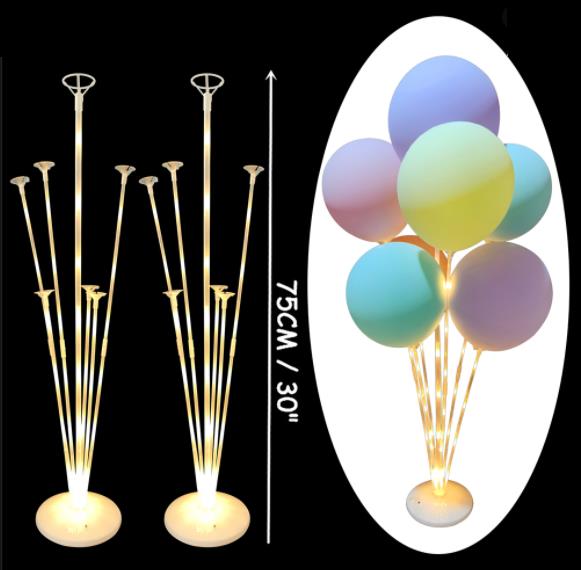 PİLLİ FONKSİYONLU PERİ LED IŞIKLI GÜN IŞIĞI 7 Lİ BALON STANDI