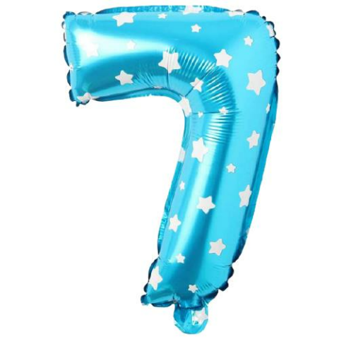 7- RAKAM 16 İNC MAVİ RENK BALON 36 CM