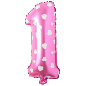 1- RAKAM 16 İNC PEMBE RENK BALON 36 CM