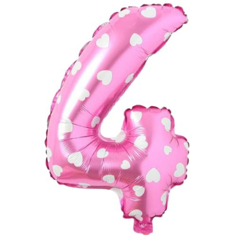4- RAKAM 16 İNC PEMBE RENK BALON 36 CM