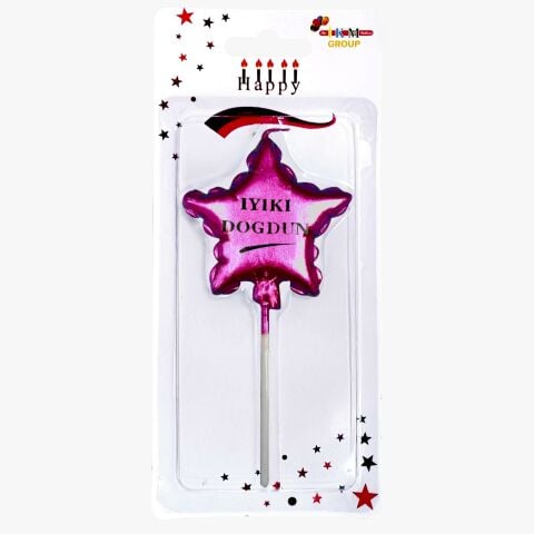 İYİKİ DOĞDUN YILDIZ PEMBE MUM PK:12 KL:480